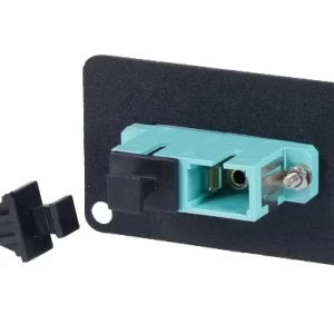 Fibre Systems | SC Multimode Duplex 10G OM3/4 Aqua Adapter, Zirconia Sleeve