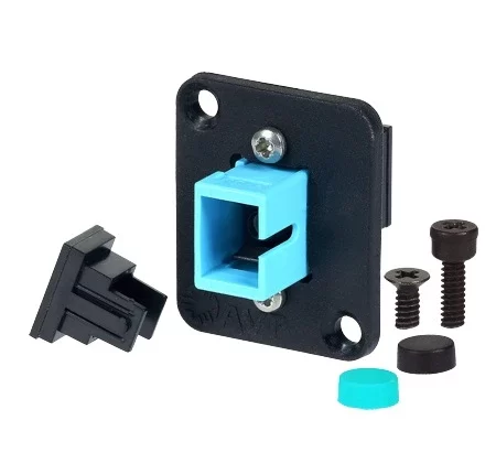 Fibre Systems | SC Multimode Simplex 10G, OM3/4 Aqua Adapter, Zirconia Sleeve SC Multimode Simplex 10G, OM3/4 Aqua Adapter, Zirconia Sleeve
