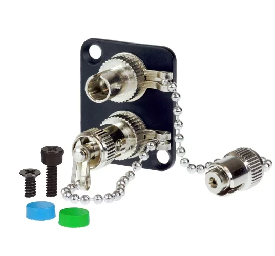 ST Singlemode Duplex Metal Adapter with Dust Cap & Chain