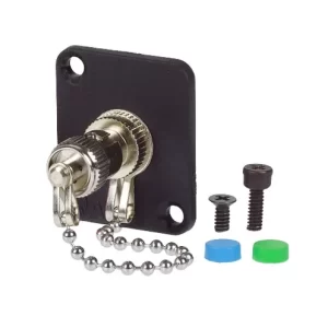 ST Singlemode Simplex Metal Adapter, Zirconia Sleeve w/ Metal Dust Cap & Chain