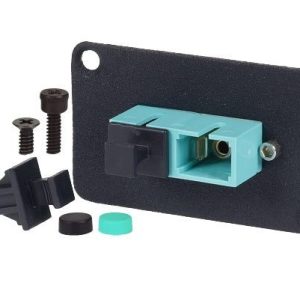 SC Multimode Duplex 10G OM3/4 Aqua Adapter, Zirconia Sleeve