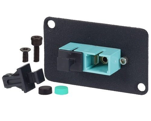 SC Multimode Duplex 10G OM3/4 Aqua Adapter, Zirconia Sleeve