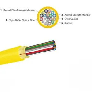 Cable, Indoor/Outdoor CoreSpan Riser 06C SM LSZH - Yellow