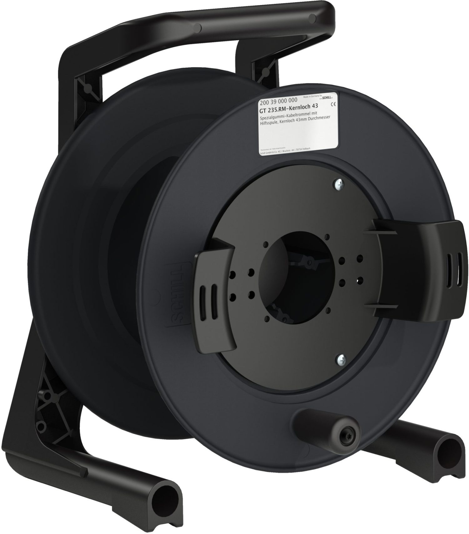 Fibre Systems | Schill GT235 Series Cable Reel With Coiling Flange Small Black Schill GT235 Series Cable Reel With Coiling Flange Small Black