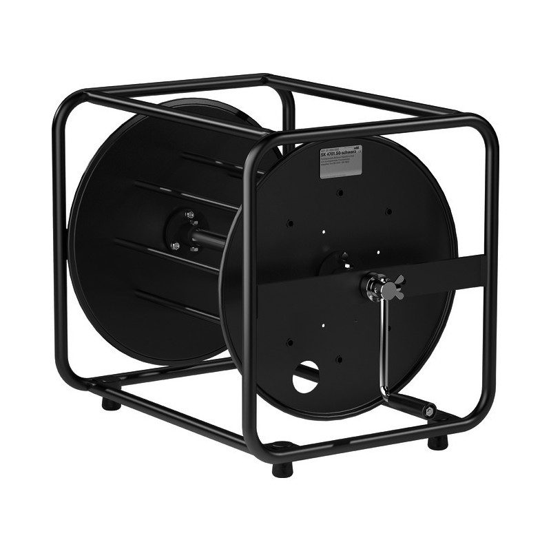 Fibre Systems | Schill SK4701 Series Cable Reel + Stand With Coiling Flange Large Black Schill SK4701 Series Cable Reel + Stand With Coiling Flange Large Black