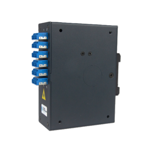Fibre Systems | Compact DIN Enclosure LC Quad Shuttered 06 / 12 / 24  Port Patch Configuration